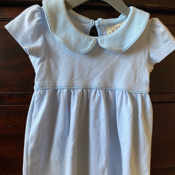 Luigi Blue Stripped Collared Dress - Picture 1 of 1